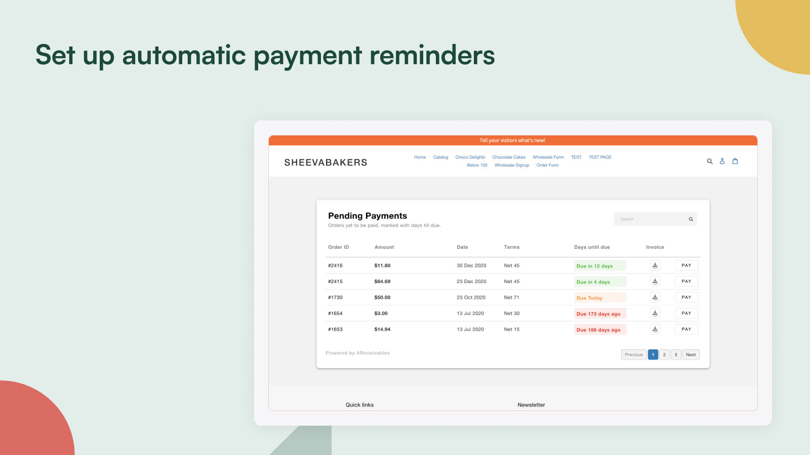 AReceivables Feature