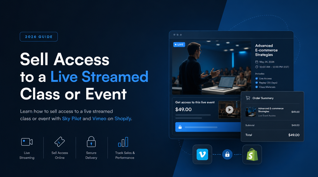 How to Sell Access to a Live Streamed Class or Event With Sky Pilot and Vimeo image