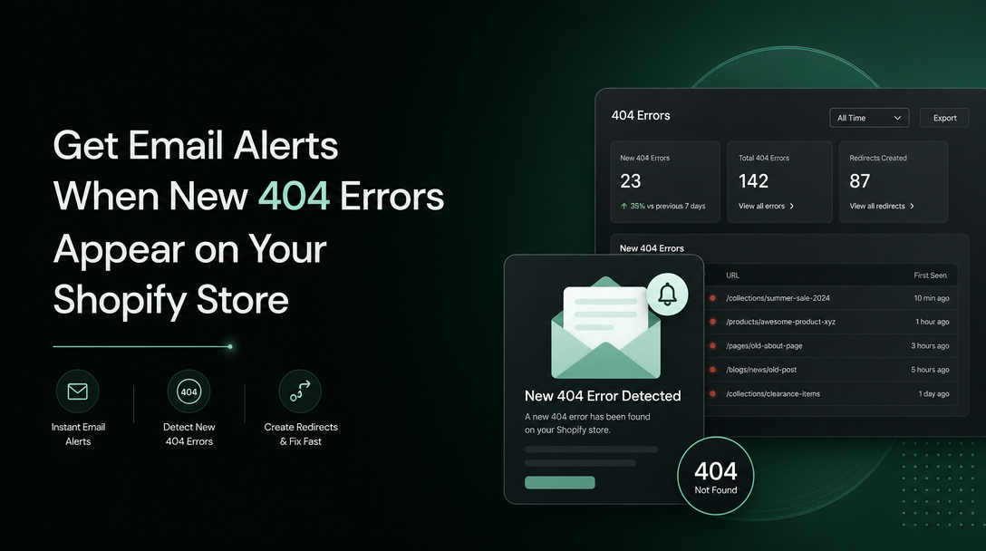 How to Get Email Alerts When New 404 Errors Appear on Your Shopify Store image