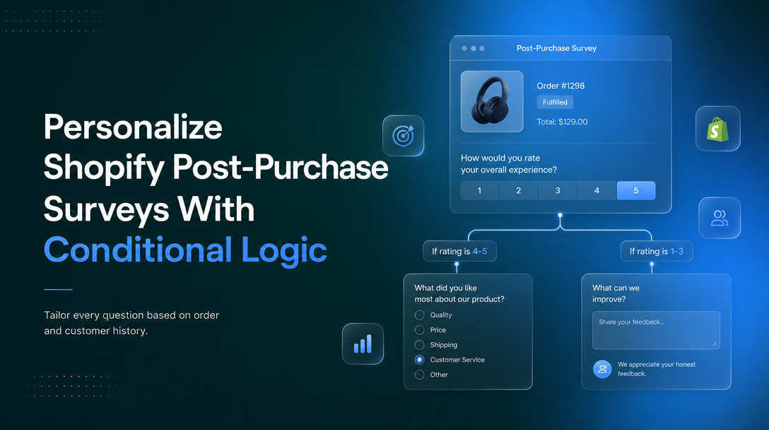 How to Personalize Shopify Post-Purchase Surveys With Conditional Logic image