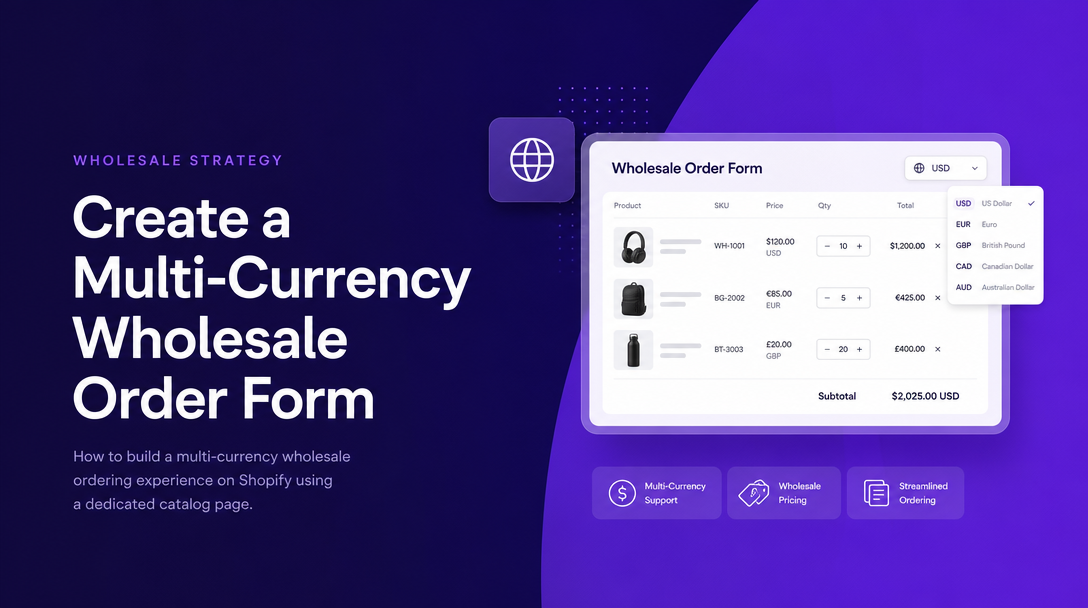 How to Create a Multi-Currency Wholesale Order Form in Shopify image