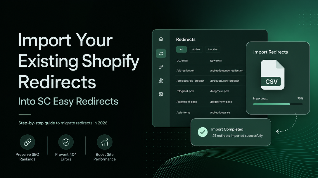 How to Import Your Existing Shopify Redirects Into SC Easy Redirects image