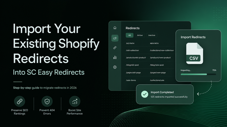 How to Import Your Existing Shopify Redirects Into SC Easy Redirects article illustration