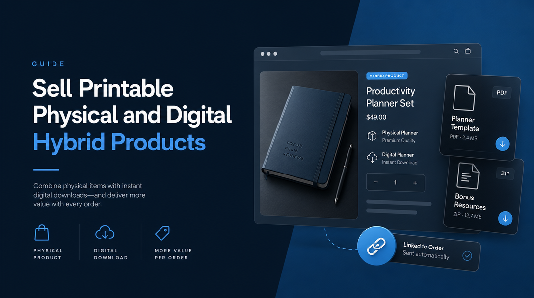 How to Sell Printable Physical and Digital Hybrid Products image