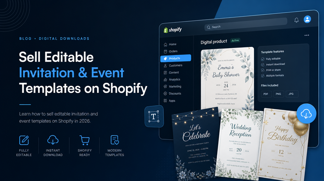 How to Sell Editable Invitation and Event Templates Customers Can Personalize on Shopify image