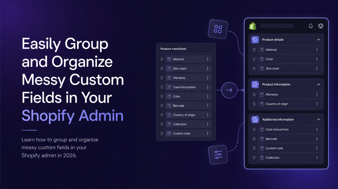 How to Easily Group and Organize Messy Custom Fields in Your Shopify Admin image
