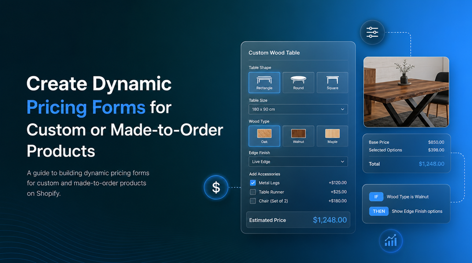 How to Create Dynamic Pricing Forms for Custom or Made-to-Order Products