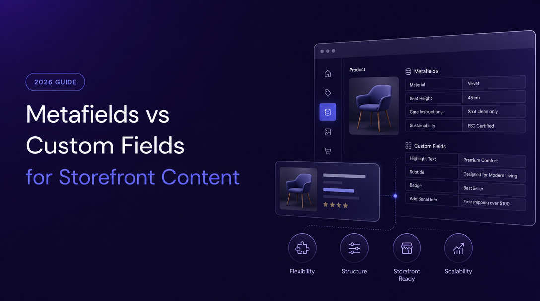 Compare Metafields vs Custom Fields for Storefront Content image