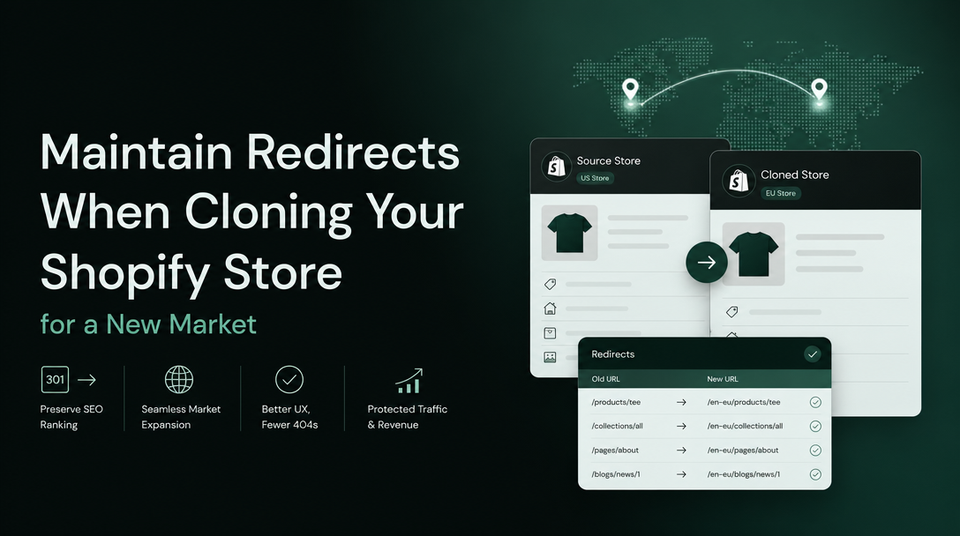 How to Maintain Redirects When Cloning Your Shopify Store for a New Market