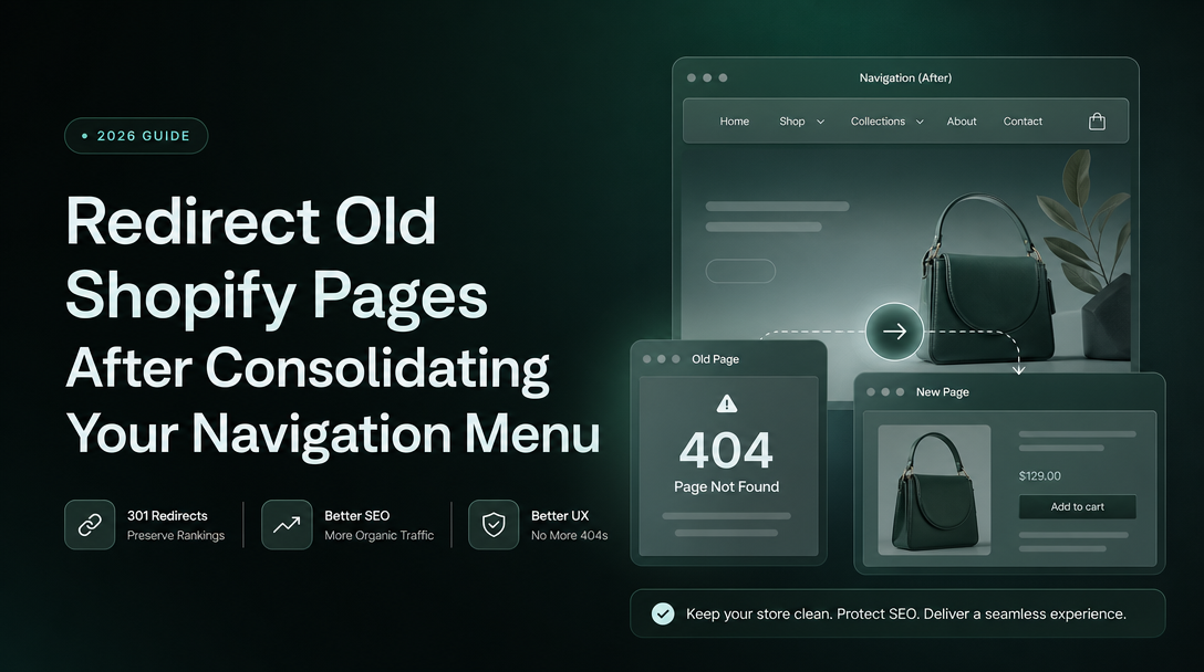How to Redirect Old Shopify Pages After Consolidating Your Navigation Menu image