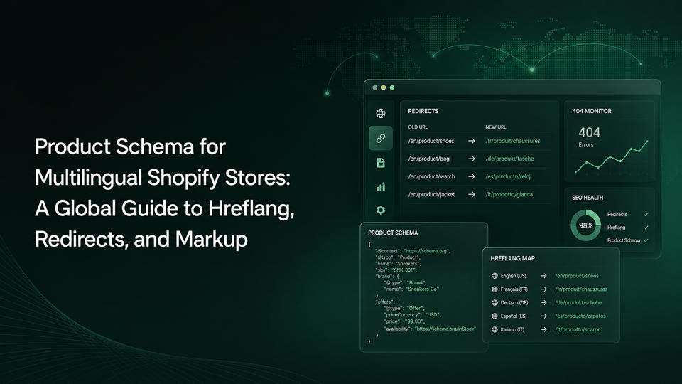 Product Schema for Multilingual Shopify Stores: A Global Guide to Hreflang, Redirects, and Markup