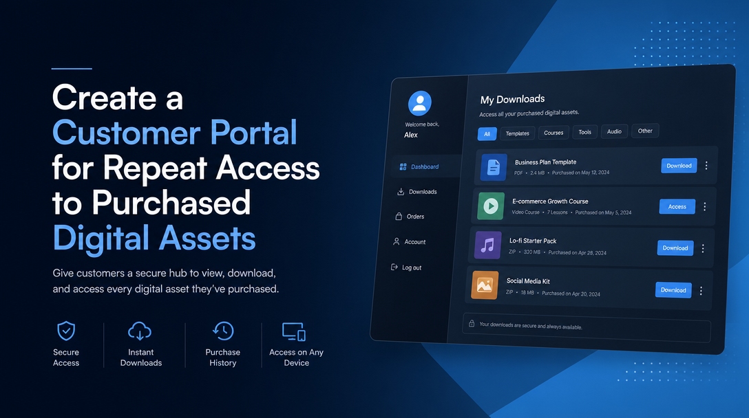 How to Create a Customer Portal for Repeat Access to Purchased Digital Assets image