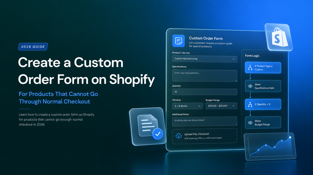 How to Create a Custom Order Form on Shopify for Products That Cannot Go Through the Normal Checkout image