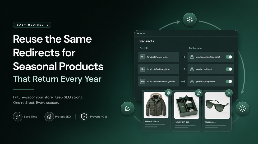 How to Reuse the Same Redirects for Seasonal Products That Return Every Year image