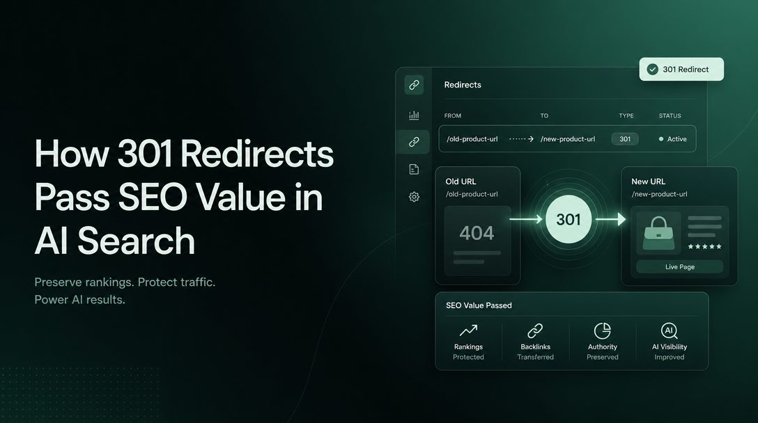 How 301 Redirects Pass SEO Value in AI Search image