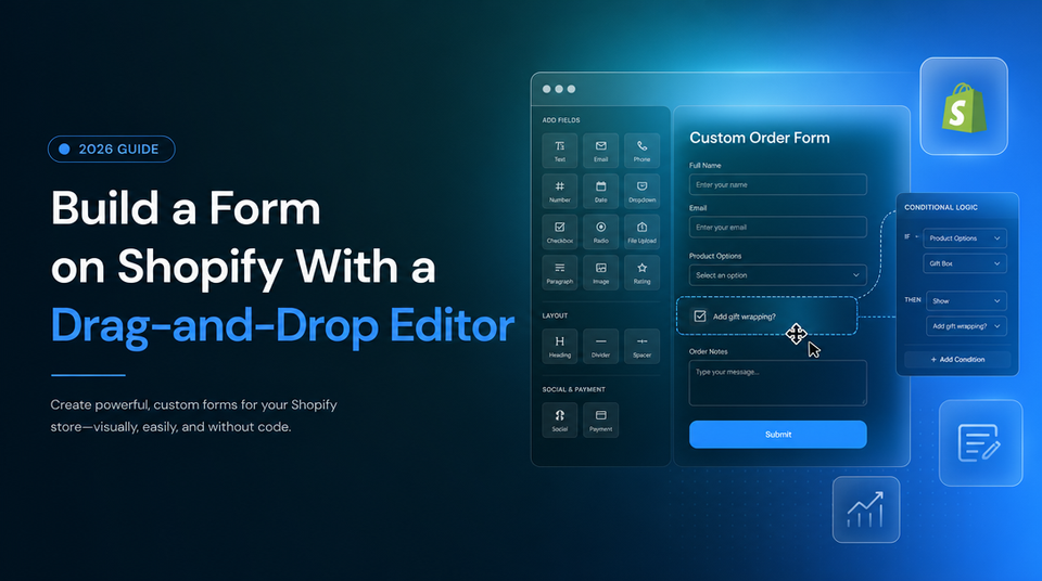 How to Build a Form on Shopify With a Drag-and-Drop Editor (No Code Needed) article illustration