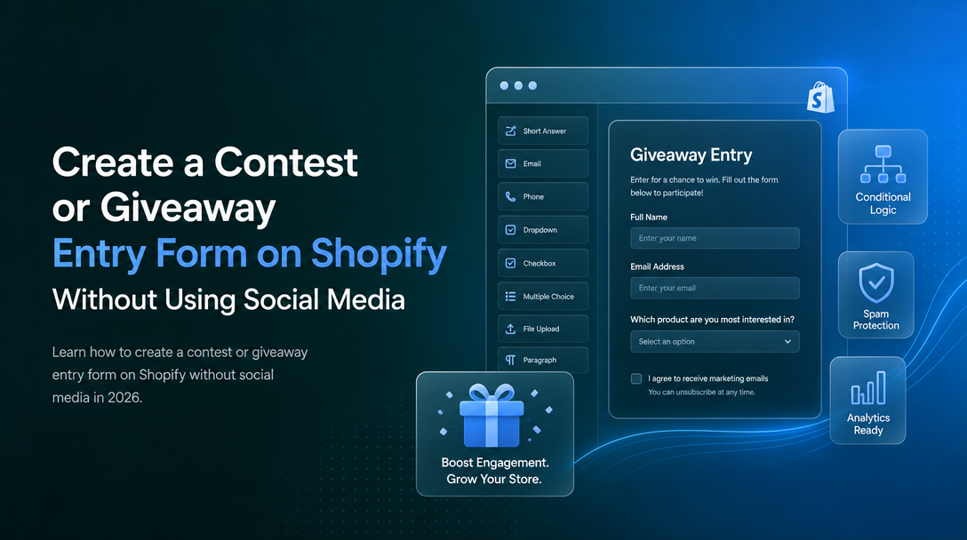 How to Create a Contest or Giveaway Entry Form on Shopify Without Using Social Media image