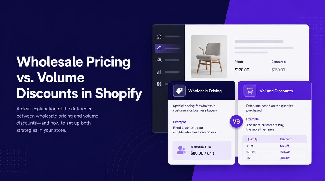 Wholesale Pricing vs. Volume Discounts in Shopify: What's the Difference? image