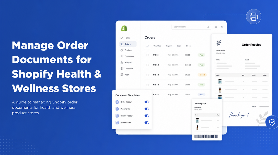 Manage Order Documents for Shopify Health and Wellness Product Stores image