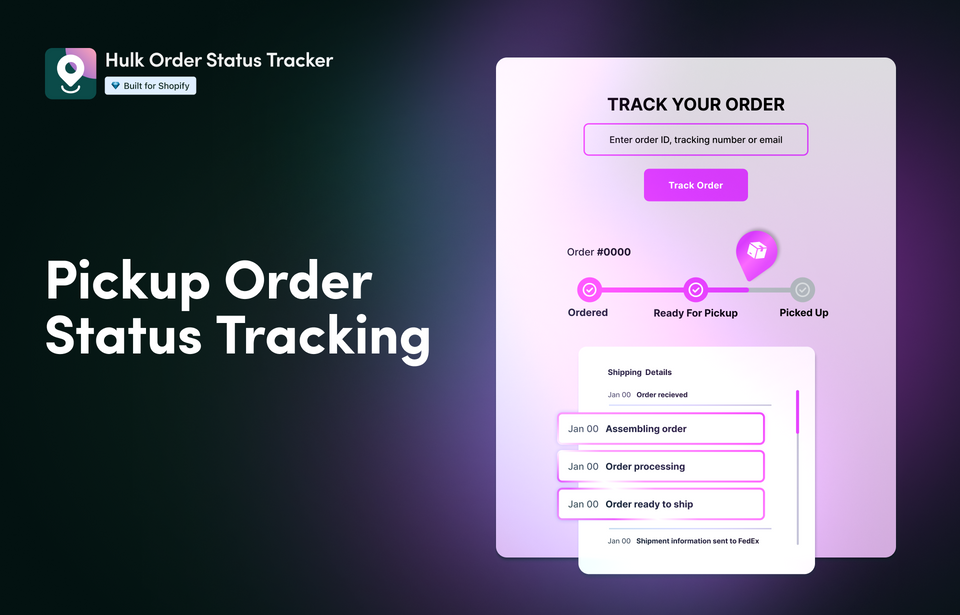 Pickup Order Status Tracking- Hulk Order Status Tracker app