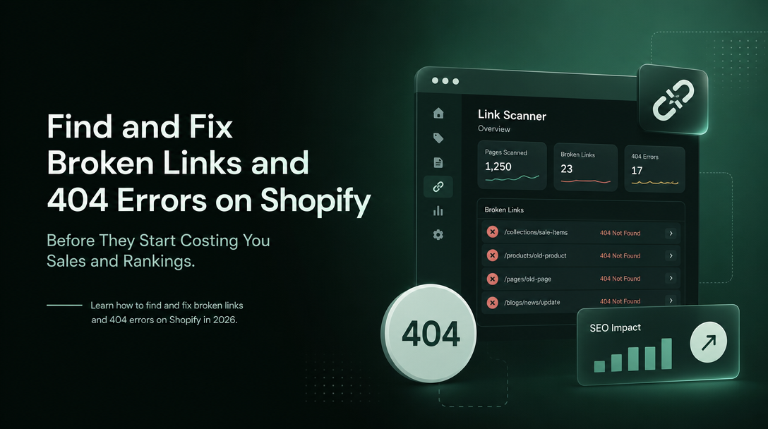 How to Find and Fix Broken Links and 404 Errors on Shopify Before They Start Costing You Sales and Rankings image