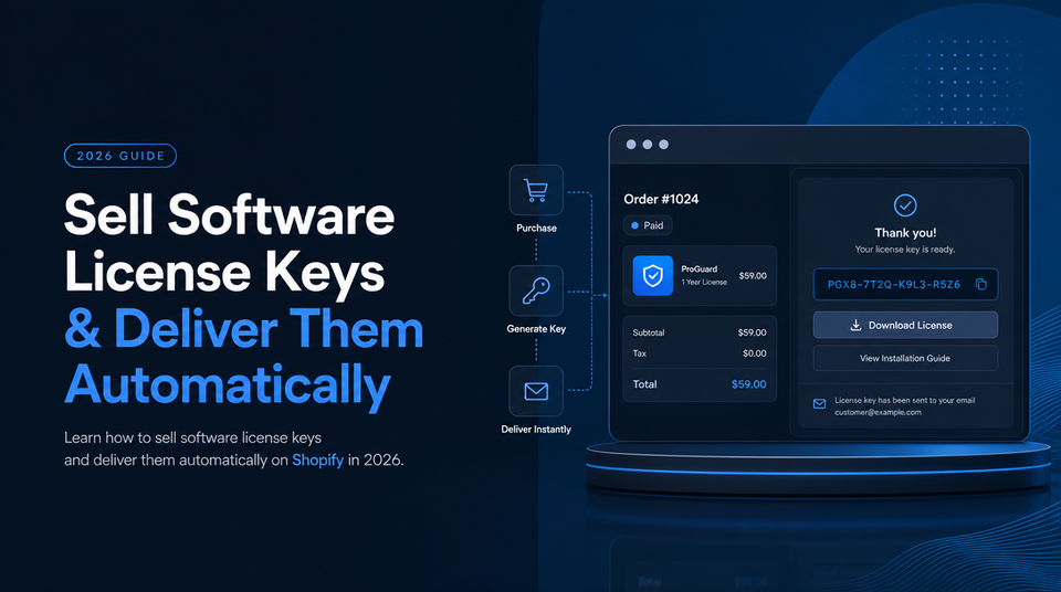 How to Sell Software License Keys and Deliver Them Automatically on Shopify article illustration