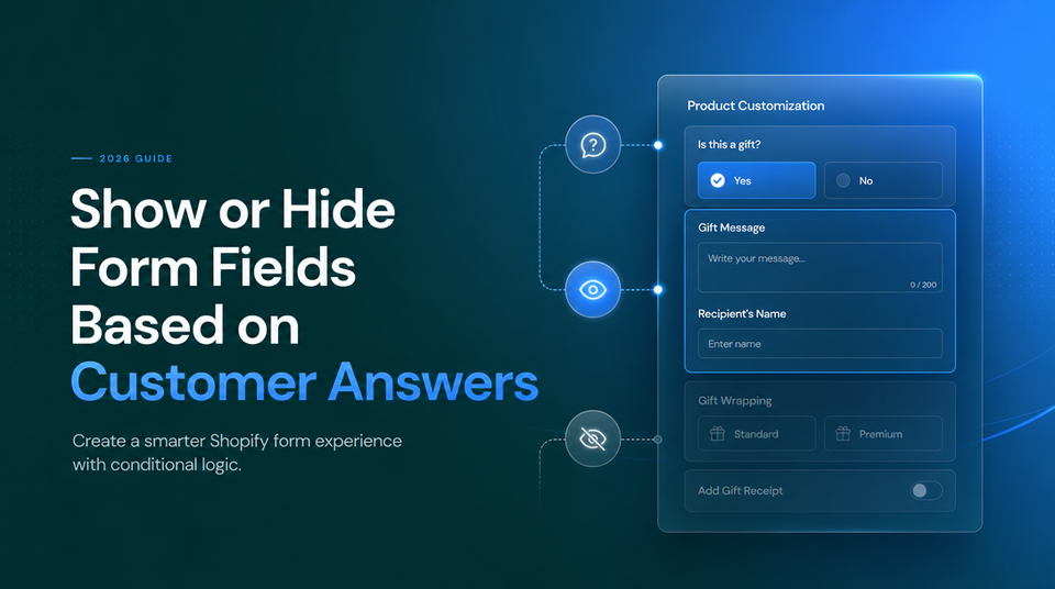 How to Show or Hide Form Fields Based on Customer Answers to Create a Smarter Shopify Form Experience article illustration