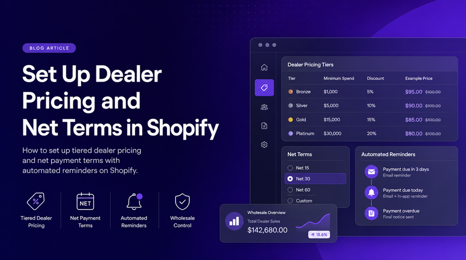 How to Set Up Dealer Pricing and Net Terms in Shopify article illustration
