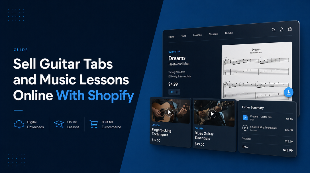 How to Sell Guitar Tabs and Music Lessons Online With Shopify image