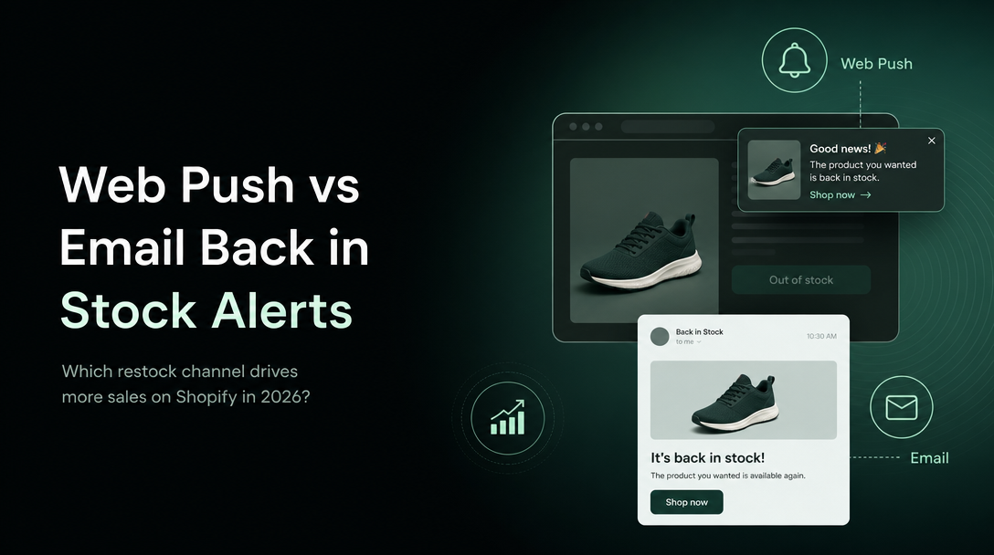 Web Push vs Email Back in Stock Alerts: Which Recovers More Sales? image
