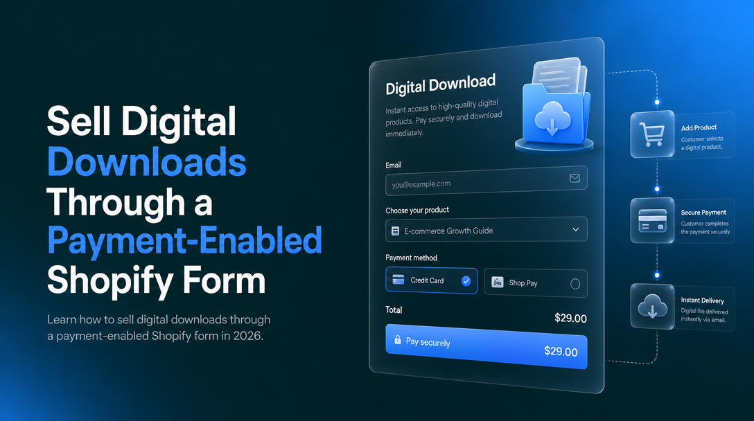How to Sell Digital Downloads Through a Payment-Enabled Shopify Form image
