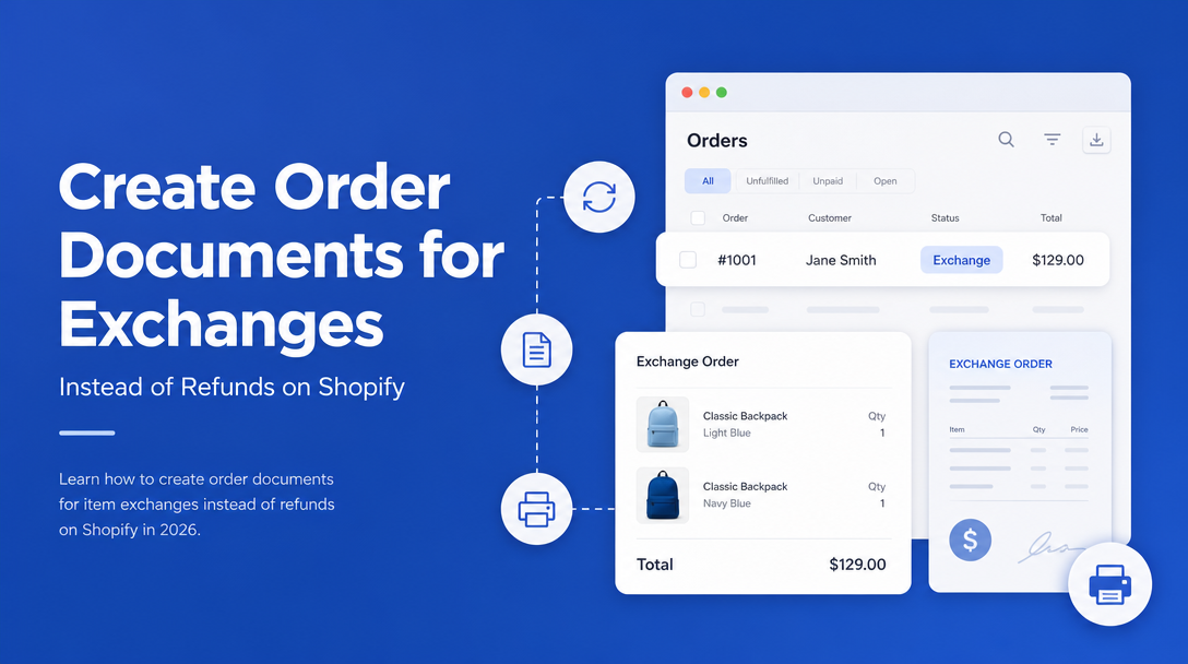 How to Create Order Documents for Exchanges Instead of Refunds on Shopify image