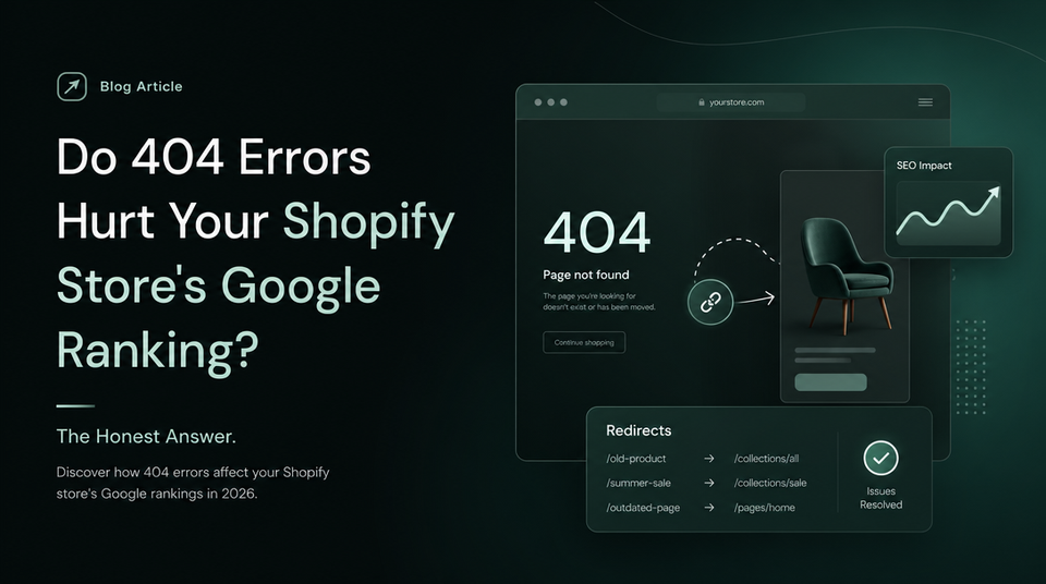 Do 404 Errors Hurt Your Shopify Store's Google Ranking? The Honest Answer article illustration