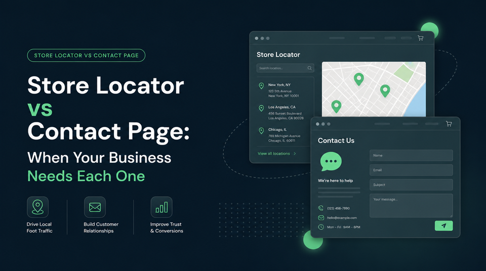 Shopify Store Locator vs Contact Page: What's the Difference? article illustration
