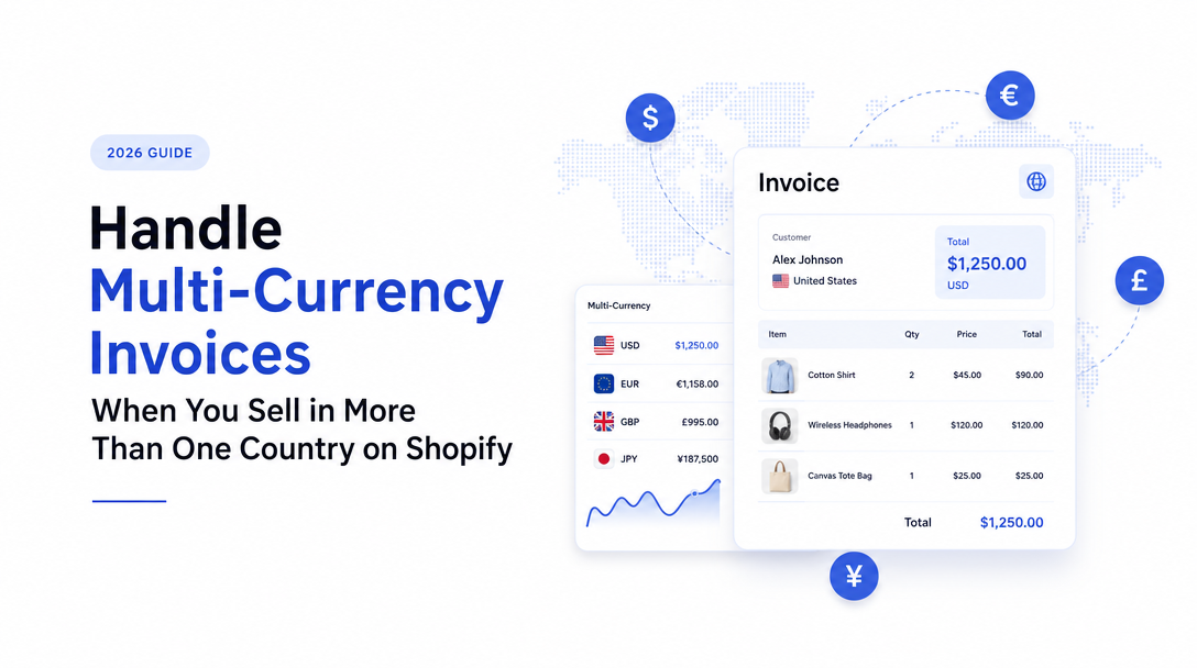 How to Handle Multi-Currency Invoices When You Sell in More Than One Country on Shopify image