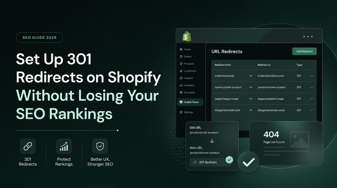 How to Set Up 301 Redirects on Shopify Without Losing Your SEO Rankings image