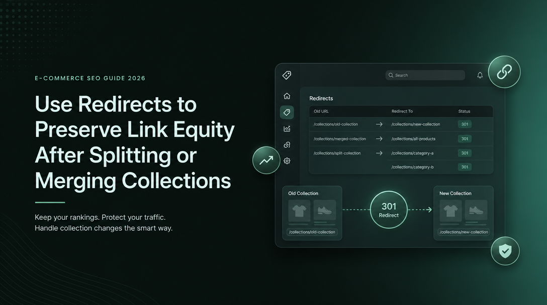 How to Use Redirects to Preserve Link Equity After Splitting or Merging Collections image