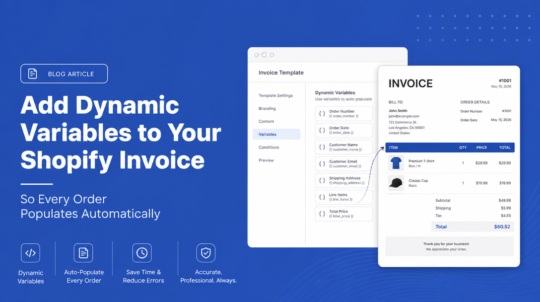 How to Add Dynamic Variables to Your Shopify Invoice Template So Every Order Populates Automatically image