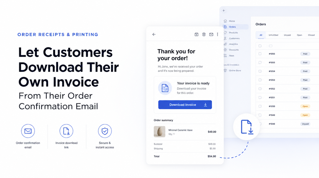 How to Let Customers Download Their Own Invoice From Their Order Confirmation Email image