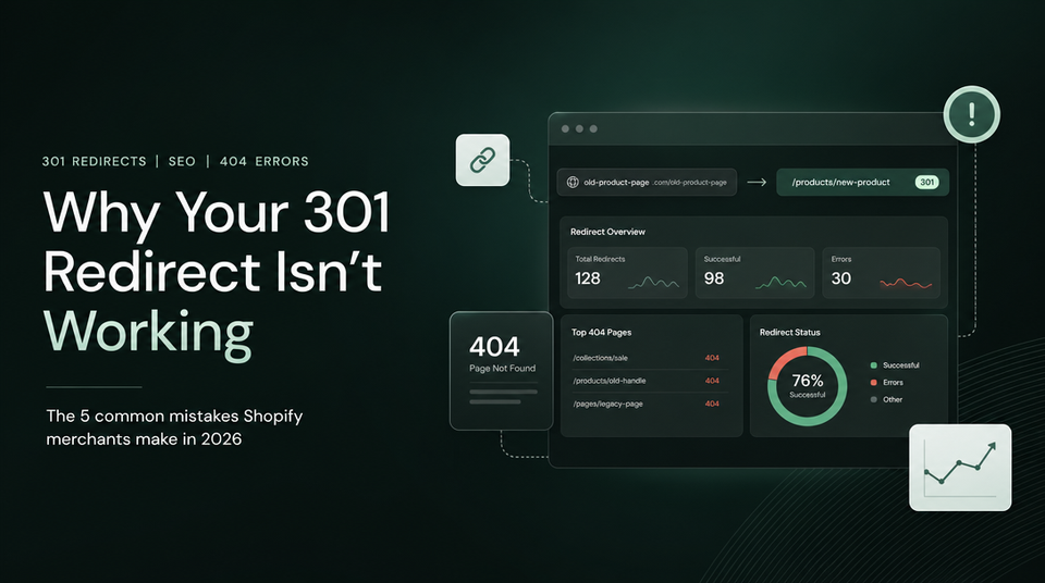 Why Your 301 Redirect Isn't Working: 5 Common Mistakes Shopify Merchants Make article illustration