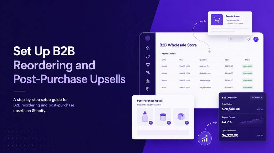How to Set Up B2B Reordering and Post-Purchase Upsells article illustration