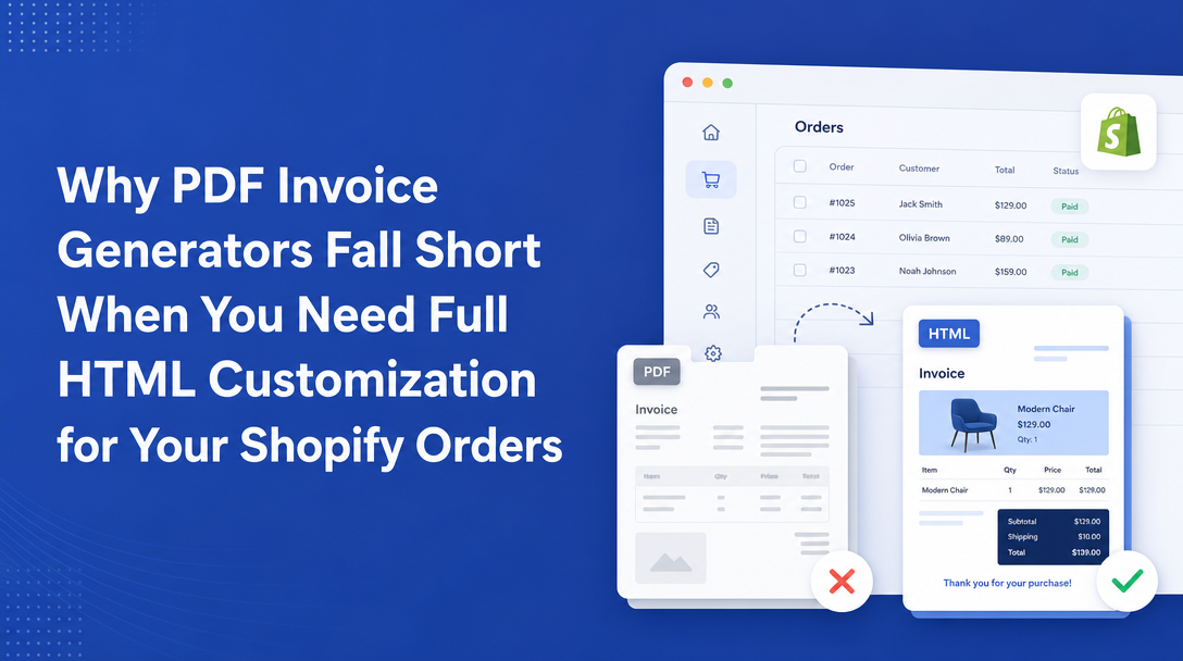 Why PDF Invoice Generators Fall Short When You Need Full HTML Customization for Your Shopify Orders image