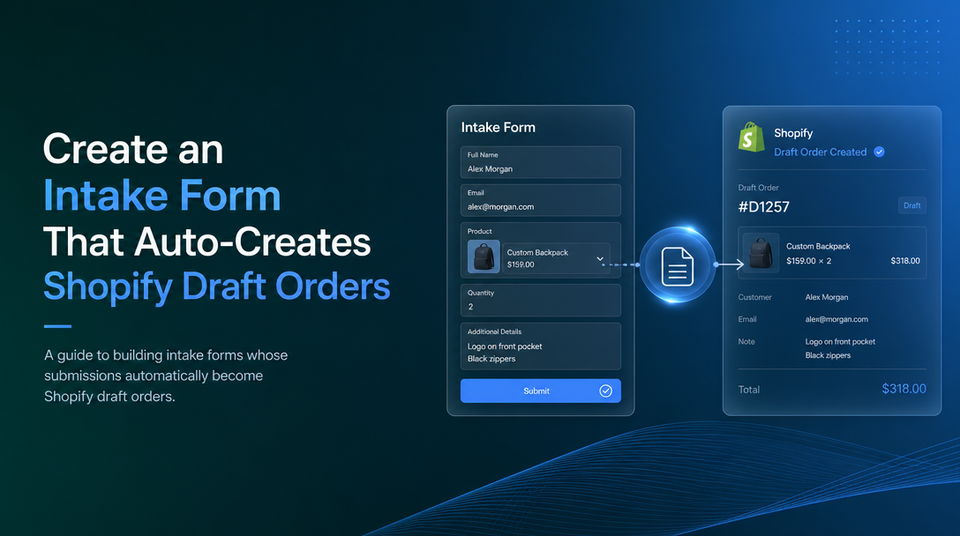 How to Create an Intake Form That Auto-Creates Shopify Draft Orders article illustration