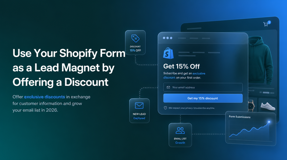 How to Use Your Shopify Form as a Lead Magnet by Offering a Discount in Exchange for Submissions image