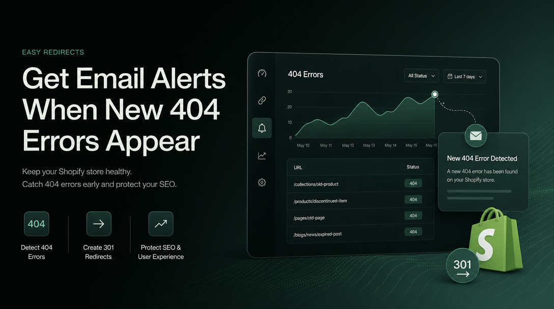 How to Get Email Alerts When New 404 Errors Appear on Your Shopify Store image
