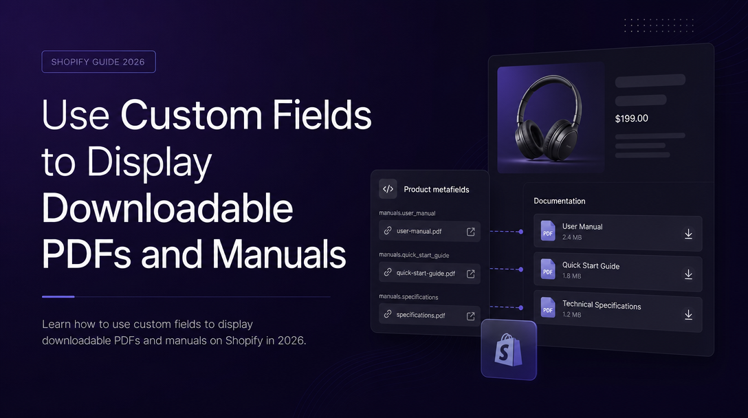 How to Use Custom Fields to Display Downloadable PDFs and Manuals on Shopify image