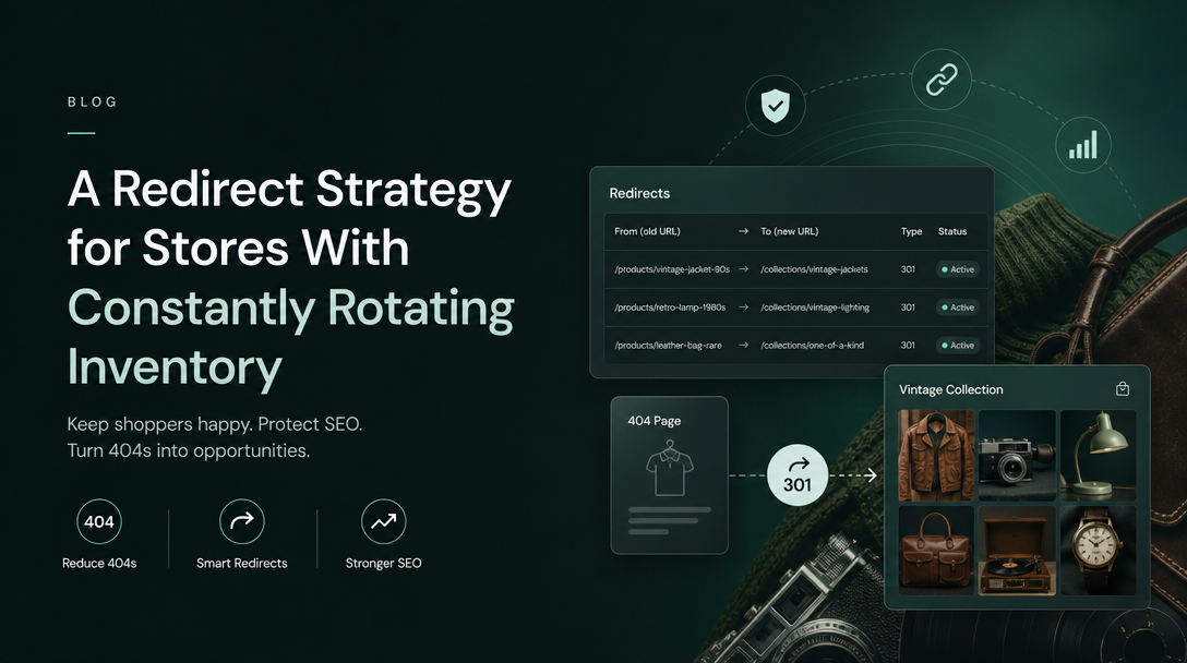 A Redirect Strategy for Stores With Constantly Rotating Inventory (Vintage, Thrift, One-of-a-Kind) image