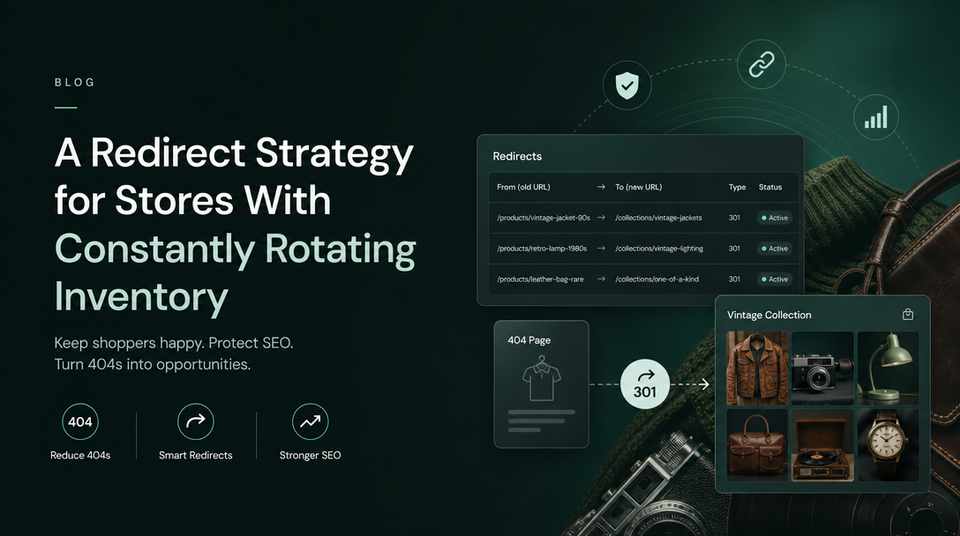 A Redirect Strategy for Stores With Constantly Rotating Inventory (Vintage, Thrift, One-of-a-Kind) article illustration