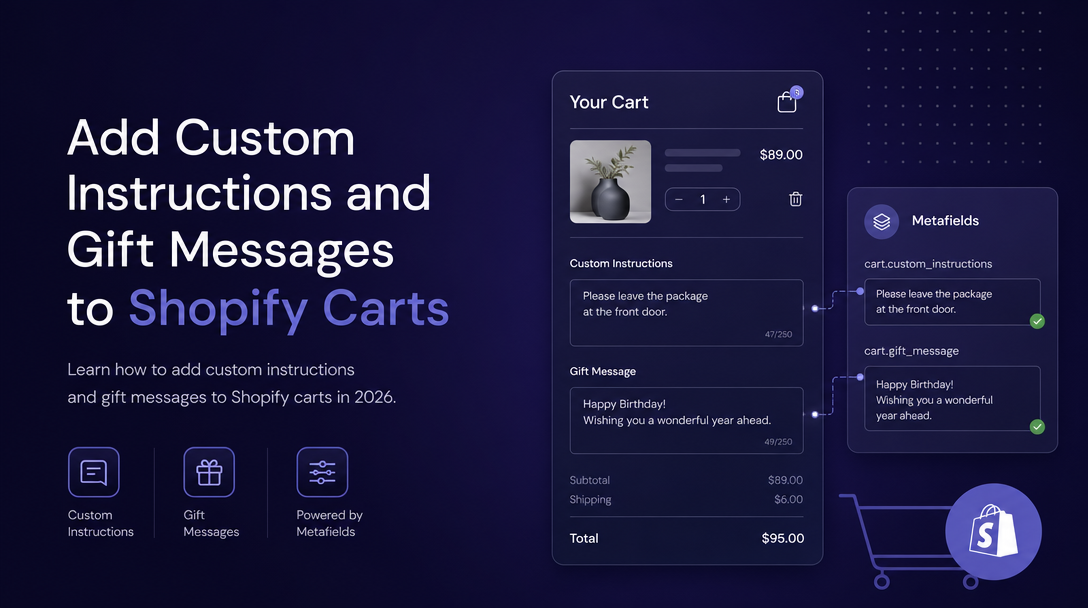 How to Add Custom Instructions and Gift Messages to Shopify Carts image