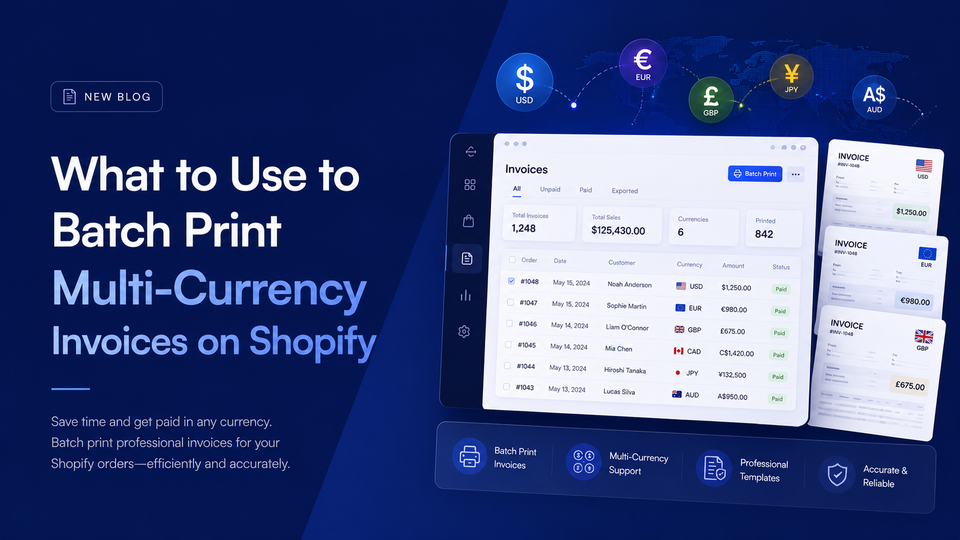 What to Use to Batch Print Multi-Currency Invoices on Shopify